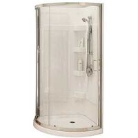 Maax Cyrene 300001-000-001-102 Shower Kit, 34 in L, 34 in W, 76 in H, Acrylic, Chrome, Glue Up Installation, Round
