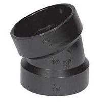 IPEX Drainway Series 027250 Pipe Elbow, 1-1/4 in, Hub, 22.5 deg Angle, ABS, SCH 40 Schedule