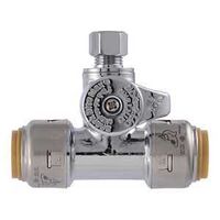 SharkBite Max UR24983A Ball Valve, 1/2 x 1/2 x 1/4 in Connection, Push-to-Connect x Compression x Compression