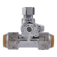SharkBite Max UR24984A Ball Valve, 1/2 x 1/2 x 3/8 in Connection, Push-to-Connect x Compression x Compression