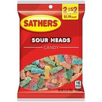 CANDY SOUR HEADS 3.5OZ        