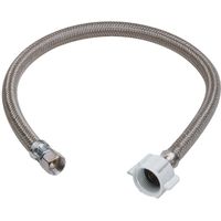 BrassCraft PSB857 Toilet Connector, 3/8 X 7/8 in, Compression X Ballcock, 20 in L, 125 psi, Stainless Steel