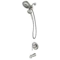 Moen Mikah 82310SRN Tub/Shower Faucet, Standard Showerhead, 1.75 gpm Showerhead, 6 Spray Settings, 1-Handle