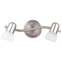 Canarm IT9251 Track Lighting Fixture, 2-Lamp, Alabaster Glass, Brushed Pewter