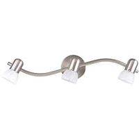 Canarm IT9351 Track Lighting Fixture, 3-Lamp, Alabaster Glass, Brushed Pewter