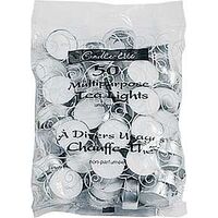 TEALIGHTS 50CT PACK WHITE     