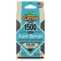 Gator 7466 Sanding Sponge, 5 in L, 3 in W, 1500 Grit, Mirror Fine, Silicon Carbide Abrasive