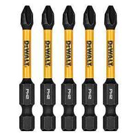 DEWALT FLEXTORQ DWAF2PH2IR5 Impact Screwdriver Bit, #2 Drive, Phillips Drive, 1/4 in Shank, Hex Shank, 2-1/4 in L, Steel