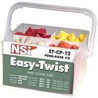 NSI Easy-Twist ET-CP-12 Wire Connector Pail, Combination, Thermoplastic, Orange/Red/Tan/Yellow