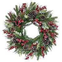 SNOWY CLASSIC WREATH 88TP 28IN - Case of 6