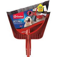 O-Cedar PowerCorner Pet Pro 168020 Broom and Step-On Dust Pan, Plastic Bristle, 56 in L, Steel Handle