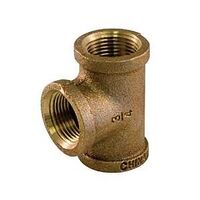 TEE PIPE 1/2IN FPT BRONZE LF  