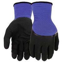 West Chester 93056/XL Gloves, Men's, XL, Elastic Knit Wrist Cuff, Nitrile Coating, Polyester Glove, Black/Blue