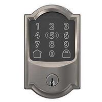 DEADBOLT W/CAMELOT TRIM SATNIC