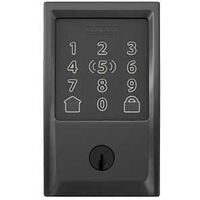 DEADBOLT W/CENTURY TRIM MATBLK