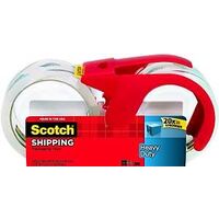 Scotch 3850S-2-1RD Shipping Packaging Tape With Dispenser