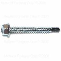 Midwest Fastener 10484 Screw, #14 Thread, 2 in L, Washer Head, Hex Drive, Self-Drilling Point, Zinc, 1 PK