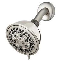 Waterpik XFT-739E Shower Head, Round, 1.8 gpm, 1/2 in Connection, 7-Spray Function, Nickel, Brushed, 4 in Dia