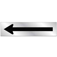 HY-KO 486 Safety Sign, Arrow, Silver Background, Vinyl, 2 in L, 8 in W