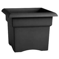 PLANTER BOX SQ CHARCOAL 14IN  