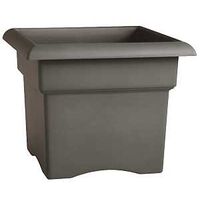 PLANTER BOX SQ CHARCOAL 18IN  