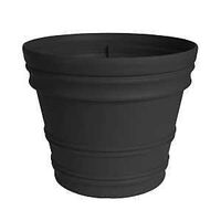 ROLLED RIM PLANTER BLACK 16IN 