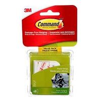 Command 17024C-VP Small Poster Strip, 3.875 cm W, 1/4 in L, Plastic Backing, White, 1 lb