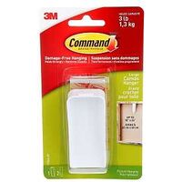 Command 17044-ES Large Canvas Picture Hanger, 3 lb, Plastic, White, Wall Mounting