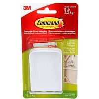 Command 17045-ES Large Canvas Picture Hanger, 5 lb, Plastic, White, Wall Mounting