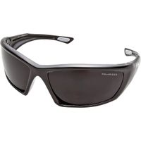 Edge Robson TXR416 Polarized Safety Glasses, Smoke Scratch Resistant Polycarbonate Lens, Black Frame