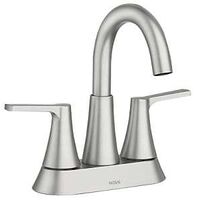 Moen Mikah 84311 Series 84311SRN Bathroom Faucet, 1.2 gpm, 2-Faucet Handle, 3-Faucet Hole, Metal, Brushed Nickel