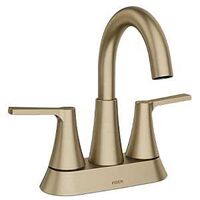 Moen Mikah 84311 Series 84311BZG Bathroom Faucet, 1.2 gpm, 2-Faucet Handle, 3-Faucet Hole, Metal, Bronzed Gold