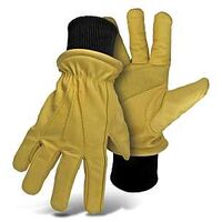Boss 4190-M Gloves, M, Keystone Thumb, Knit Wrist Cuff, Cow Leather
