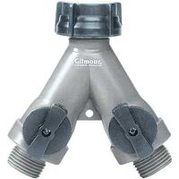 Gilmour AY2FF Full Flow Hose Wye With Dual Shut-Off Valve