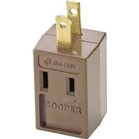 Cooper 4400B Non-Grounding Polarized Cube Outlet Adapter
