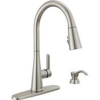 Delta Charmaine Series 19962Z-SSSD-DST Kitchen Faucet, 1.8 gpm, Metal, Stainless, Deck, 8 in Faucet Centers