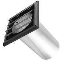 HOOD VENT LOUVERED BLACK 6IN  