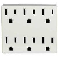 6-OUTLET GRND ADAPTER WHITE   
