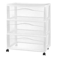 3-DRAWER CART WIDE WHT 24.5IN 