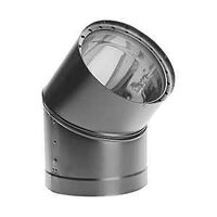 ELBOW 45DEG DBL WALL BLACK 6IN