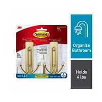 BATH HOOK DBL SATIN BRS LARGE 