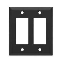 WALLPLATE 2G ROCKER STEEL MBLK
