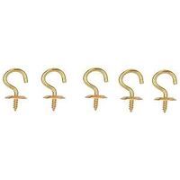 CUP HOOK SOLID BRASS 5/8IN 5PC