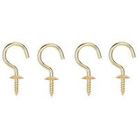CUP HOOK SOLID BRASS 1IN 4PC  