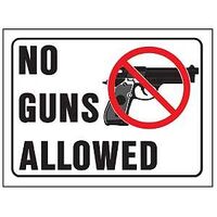 SIGN PLST NO GUN ALLWD8.5X14IN