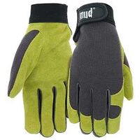 Mud MD71001G-W-ML Gardening Gloves, Women's, M/L, Hook and Loop Cuff, Spandex/Split Leather, Grass