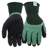 Scotts SC30602/XL Dipped Gloves, Men's, XL, Elastic Knit Wrist Cuff, Rubber Latex Coating, Black/Green