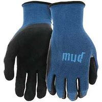 Mud SM7196B/SM Work Gloves, S, M, Bamboo/Latex/Spandex, Black/Cadet Blue