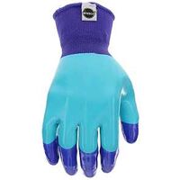 Miracle-Gro MG30855-W-SM Breathable Garden Gloves, Women's, S/M, Latex Coating, Rubber Glove, Blue