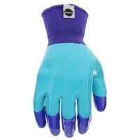 Miracle-Gro MG30855-W-ML Breathable Garden Gloves, Women's, M/L, Latex Coating, Rubber Glove, Blue